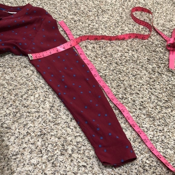 Boden Blouse Size US 8R Red Retro Floral Print Button Up Top - Picture 11 of 11